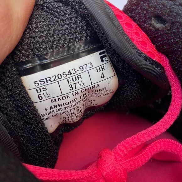 FILA Black Memory Windstar Running Shoes Size 6.5 - Picture 8 of 8